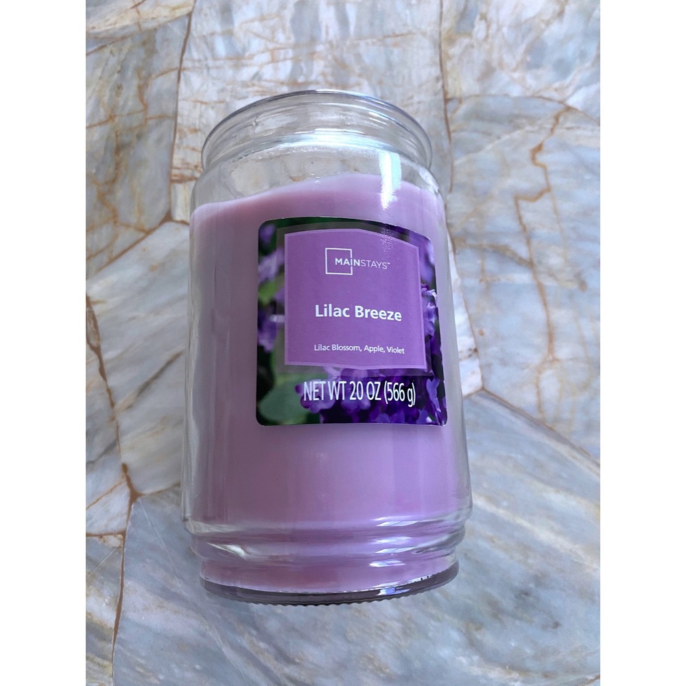 Mainstays Lilac Breeze Scented Candle 20oz Purple Glass Jar MS14-59-002-24
